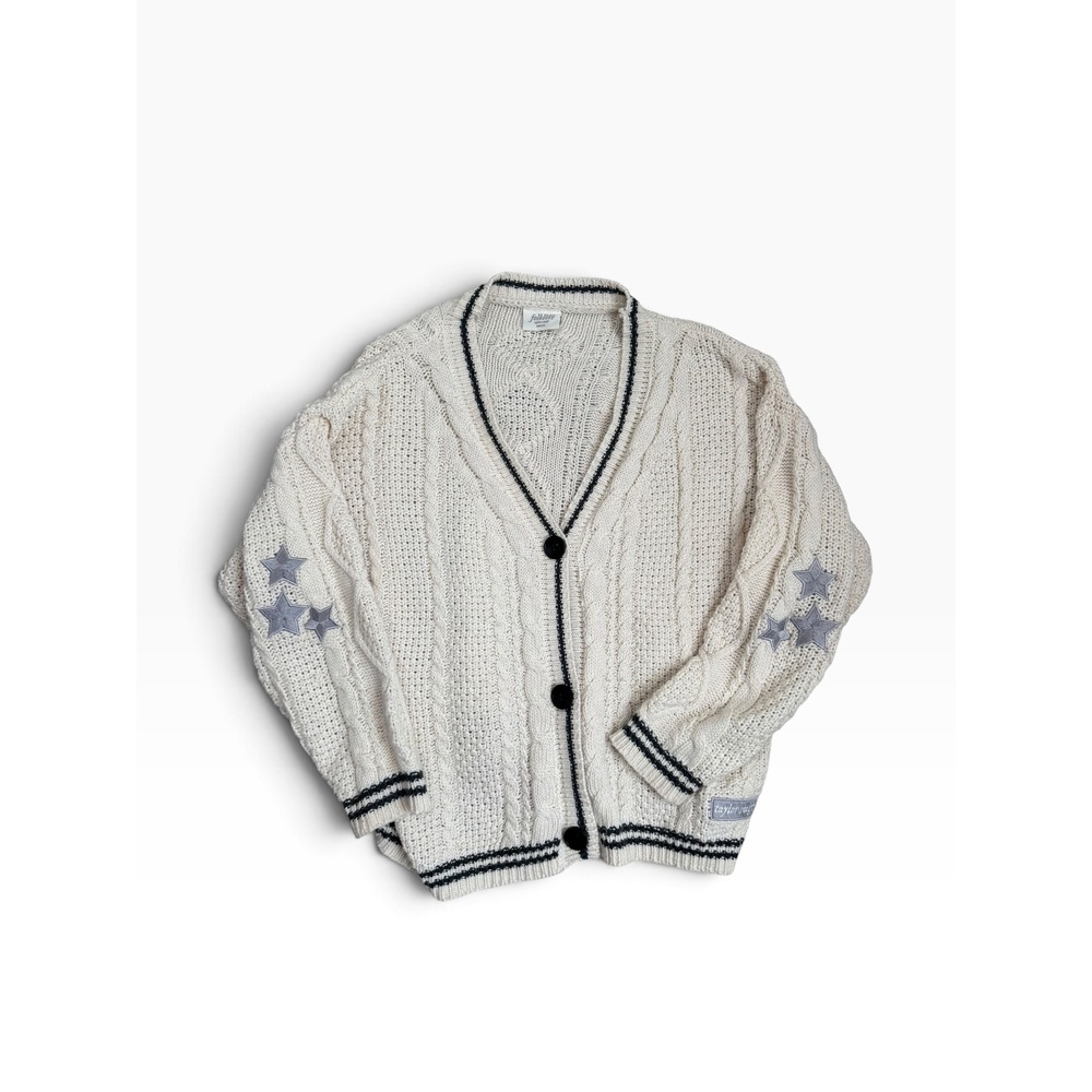 Taylor Swift Folklore Album Cardigan Cream Cable Knit Stars MD/LG